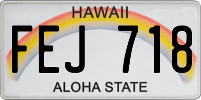 HI license plate FEJ718