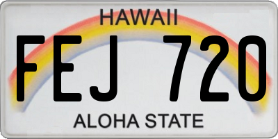 HI license plate FEJ720