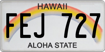 HI license plate FEJ727