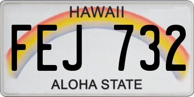 HI license plate FEJ732
