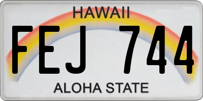 HI license plate FEJ744