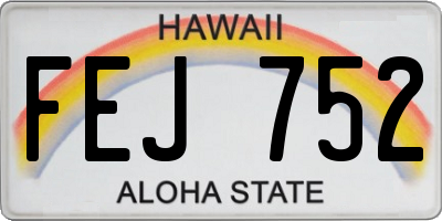 HI license plate FEJ752