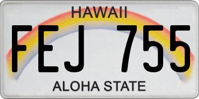 HI license plate FEJ755