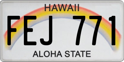 HI license plate FEJ771