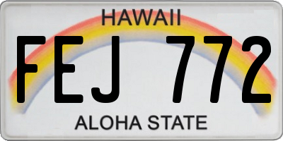HI license plate FEJ772