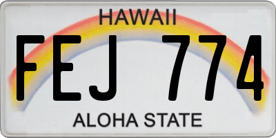 HI license plate FEJ774