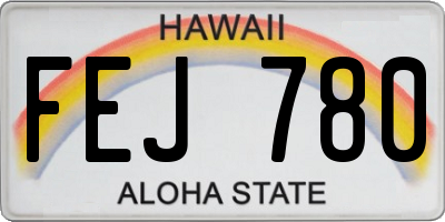 HI license plate FEJ780