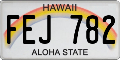 HI license plate FEJ782