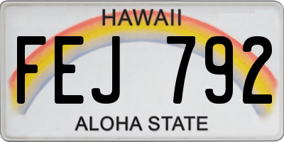 HI license plate FEJ792