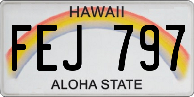HI license plate FEJ797