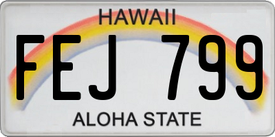 HI license plate FEJ799