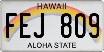 HI license plate FEJ809