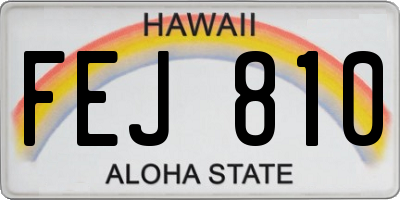 HI license plate FEJ810