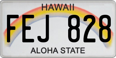 HI license plate FEJ828
