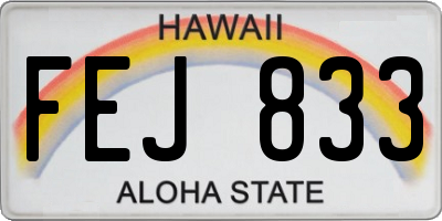HI license plate FEJ833