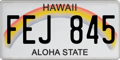 HI license plate FEJ845