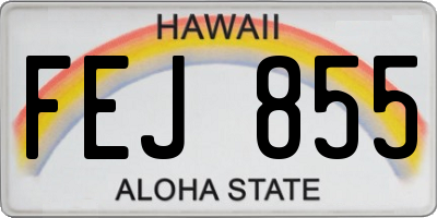 HI license plate FEJ855