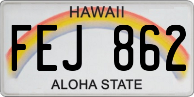 HI license plate FEJ862