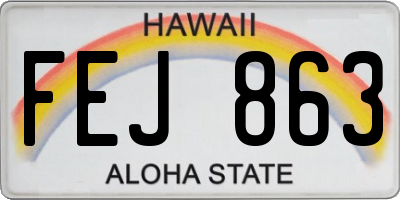 HI license plate FEJ863