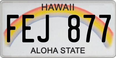 HI license plate FEJ877