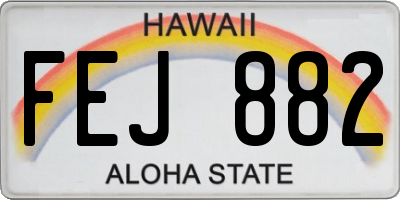 HI license plate FEJ882