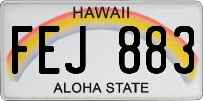 HI license plate FEJ883