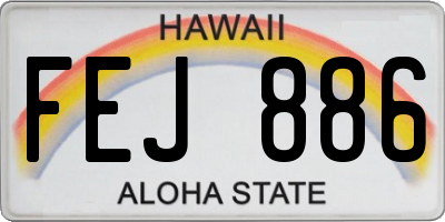 HI license plate FEJ886