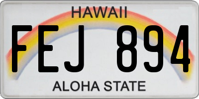 HI license plate FEJ894