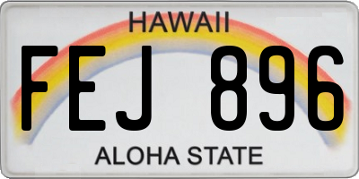 HI license plate FEJ896