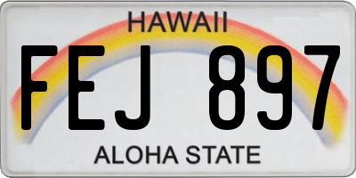 HI license plate FEJ897