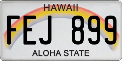 HI license plate FEJ899