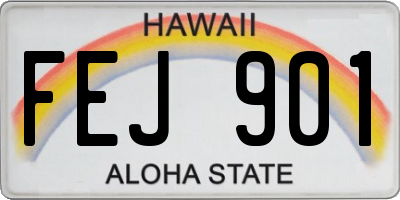 HI license plate FEJ901