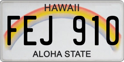 HI license plate FEJ910