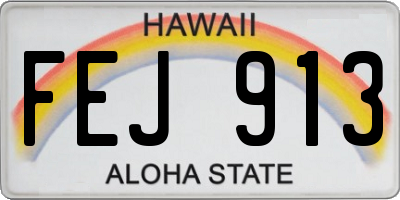 HI license plate FEJ913