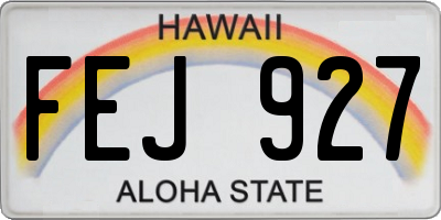 HI license plate FEJ927