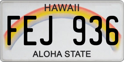 HI license plate FEJ936