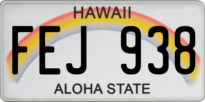 HI license plate FEJ938