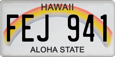 HI license plate FEJ941