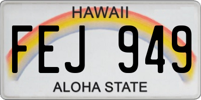 HI license plate FEJ949
