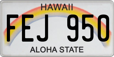 HI license plate FEJ950
