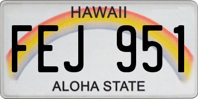 HI license plate FEJ951