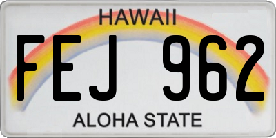 HI license plate FEJ962