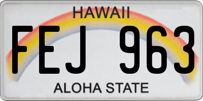 HI license plate FEJ963