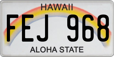 HI license plate FEJ968