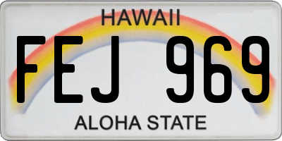HI license plate FEJ969