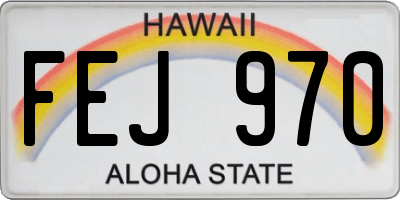 HI license plate FEJ970