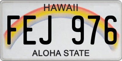 HI license plate FEJ976