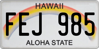 HI license plate FEJ985