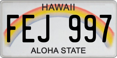 HI license plate FEJ997