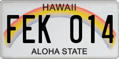 HI license plate FEK014